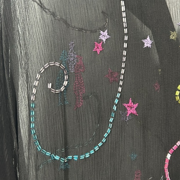 David Dart Women’s Black Sheer Button Up Shirt Sequin Detail - XL - Picture 15 of 15